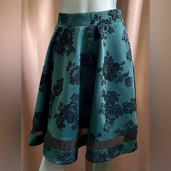 Monteau Dresses & Skirts - Monteau Faith and Joy Green Embellished Skater Small Skirt GUC